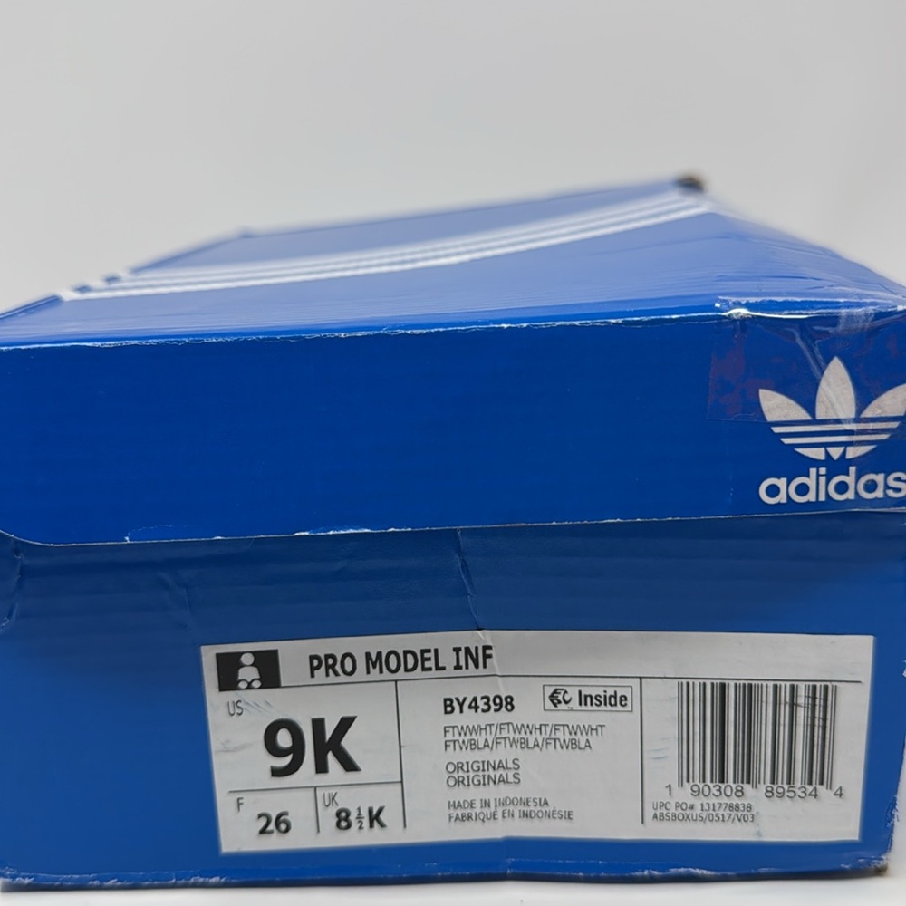 NEW Adidas Pro Model INF Baby Toddler Size 9K White HighTop Sneakers IN BOX $55 - Picture 8 of 8